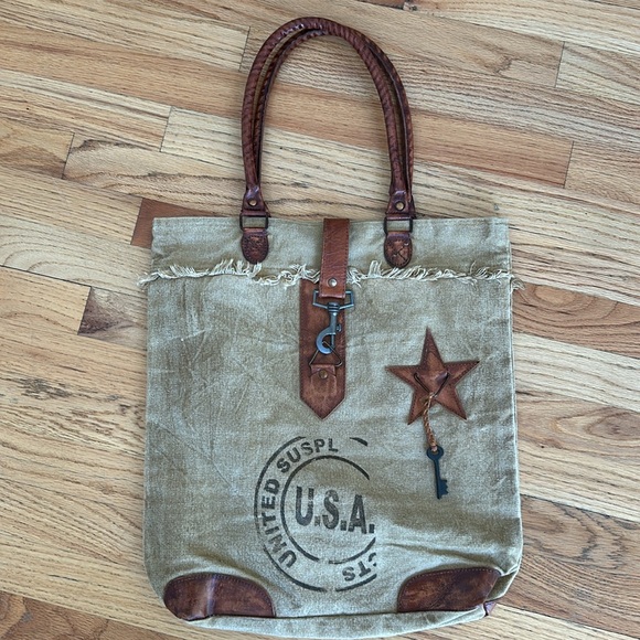 USA Stamped Canvas Tote by Mona B - Picture 2 of 16